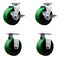 Service Caster Tool Box Caster Wheel Set 5'' Green Poly on Cast Iron Swivel Casters, 4PK TOOL-SCC-20S520-PUB-GB-TLB-2-R-2 - alternate 1